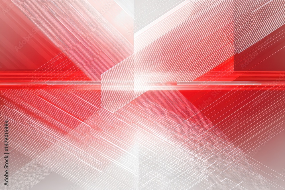 Poster abstract design featuring intersecting shapes and vibrant colors.