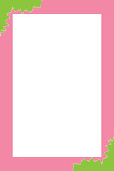 Rectangular photo frame with pink and green