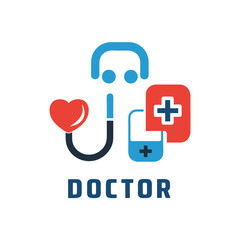 Doctor Consultation and Telemedicine Logo Concept