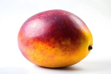 Fresh Red and Yellow Apple with Water Droplets on White Background