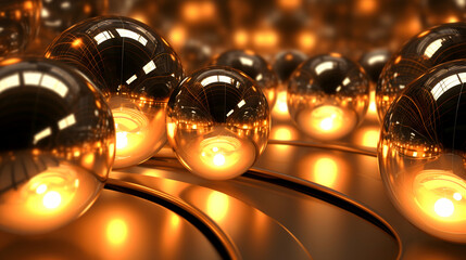 Obraz premium golden christmas baubles