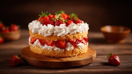 High-quality food photography of a delicious cake with vibrant details