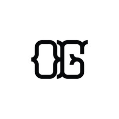 OG monogram logo design letter text name symbol monochrome logotype alphabet character simple logo