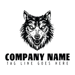 wolflogo illustration hand drawn vintage style