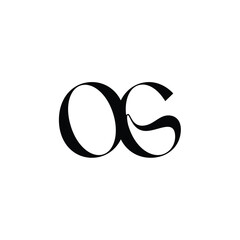 OG monogram logo design letter text name symbol monochrome logotype alphabet character simple logo