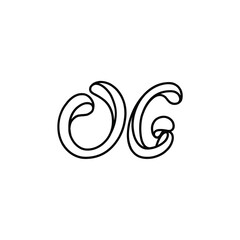 OG monogram logo design letter text name symbol monochrome logotype alphabet character simple logo