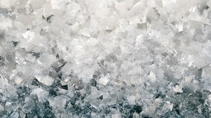 Close-up view of fragmented ice crystals.