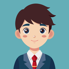 Cartoon vector of a young boy in a suit