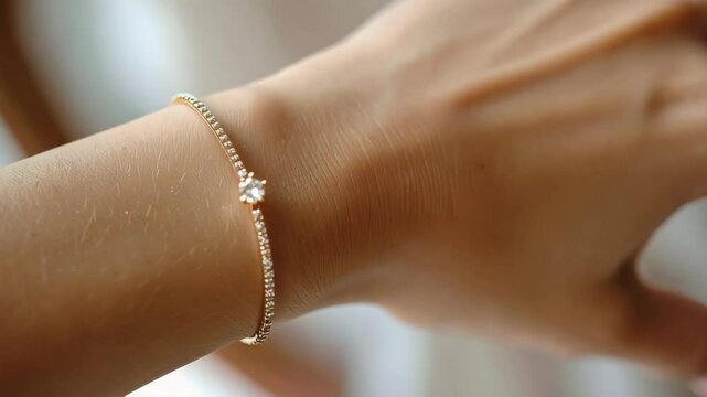 Elegant jewelry bracelet with sparkling gemstones.