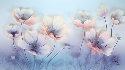 pink flowers in the wind