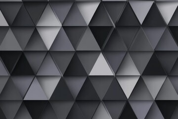 Fototapeta premium Abstract geometric pattern of overlapping triangles in grayscale.