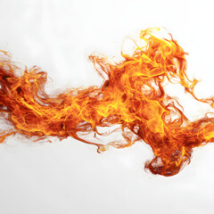 Fototapeta premium A long orange flame with a dragon shape