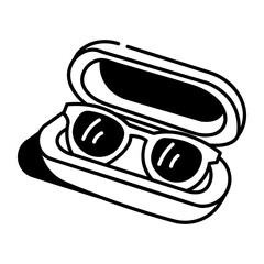 A doodle style icon showing sunglasses
