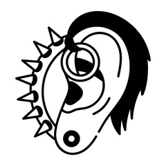 A sketchy style icon of edgy piercing
