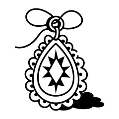 A sketchy style icon of pendant charm
