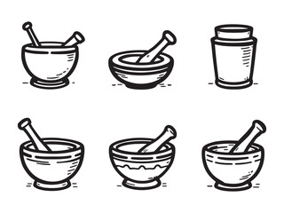 Mortar Simple Line Art Illustration