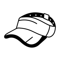 A sketchy style icon of visor cap 
