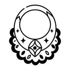 A hand drawn style icon depicting nose ring