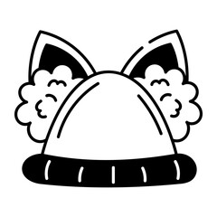 A hand drawn style icon depicting beanie
