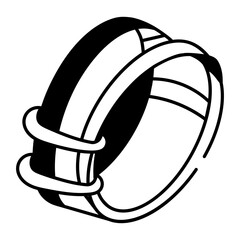 A hand drawn style icon depicting bangle 
