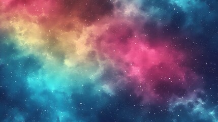 Vibrant cosmic nebulae with scattered starlight.