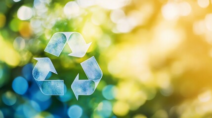Recycling symbol on a blurred nature background