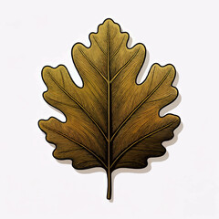 Hand-Drawn Oak Leaf Vector
