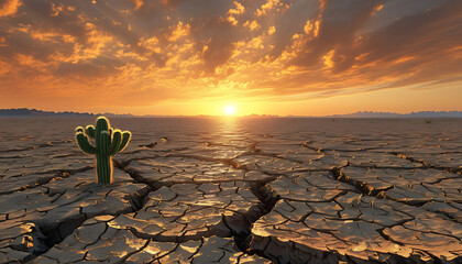 plant in desert aesthetic dessert picture with sunset background