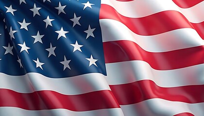 Stars and Stripes Forever: A vibrant depiction of the American flag billowing in the breeze, a powerful symbol of freedom and national pride. Capturing the essence of unity.