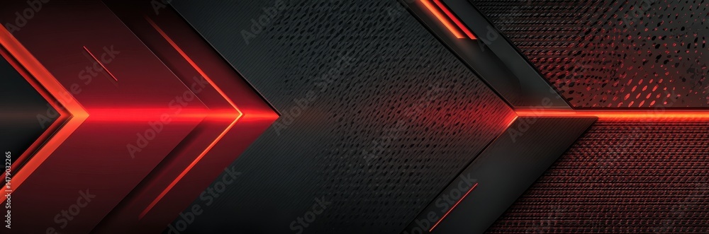 Poster abstract design with dynamic red accents.