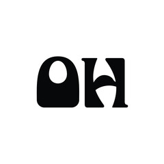 OH monogram logo design letter text name symbol monochrome logotype alphabet character simple logo