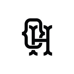 OH monogram logo design letter text name symbol monochrome logotype alphabet character simple logo