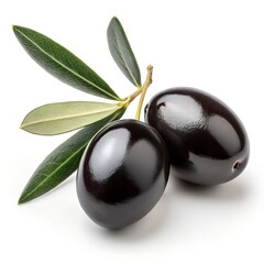 Black Olives Isolated on White Background