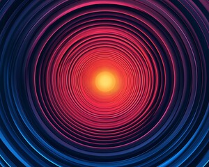 Abstract concentric circles in vibrant colors
