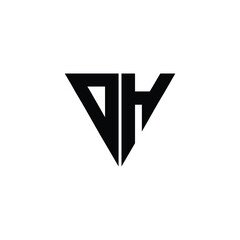 Fototapeta premium OH monogram logo design letter text name symbol monochrome logotype alphabet character simple logo
