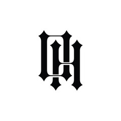 OH monogram logo design letter text name symbol monochrome logotype alphabet character simple logo