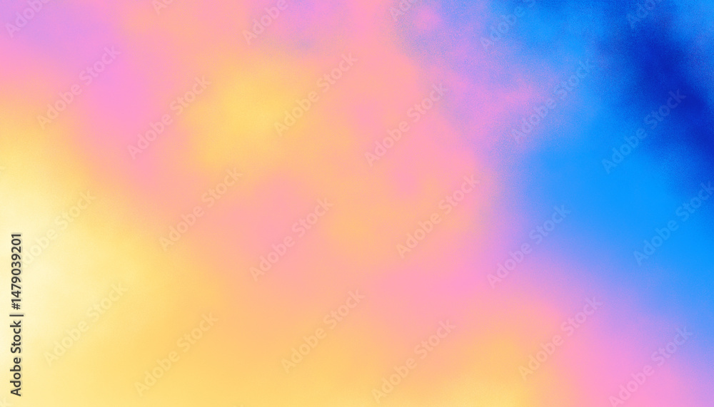 Poster Abstract blurred grainy gradient background . Colorful digital grain soft noise effect pattern. Lo-fi multicolor vintage retro. VHS Glitch cloudy