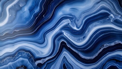Obraz premium Abstract background with dark blue swirling marble texture featuring dramatic flowing layers