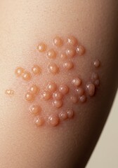 Fototapeta premium Skin Lesions: Close-up of Clustered Vesicles, Detailed Medical Image