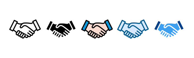 Handshake Icon Set Multiple Style Collection