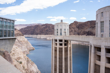 View of the Hoover Dam on Colorado river. USA. 