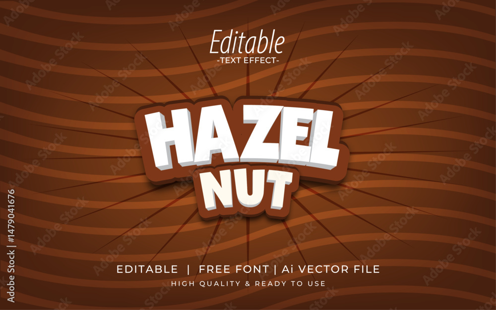 Poster choco hazelnut 3d editable text effect - font style