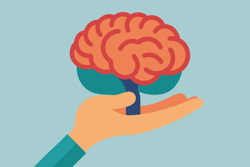 human brain vector illustration, Human brain continuous one line drawing of art vector 