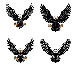 Obraz premium Eagle illustration set vector graphic design
