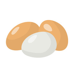 a collection of eggs, consisting of chicken egg and duck egg. isolated on white