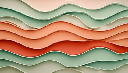 Abstract layered waves in pastel shades.