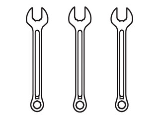 Pipe Wrench Minimalist Line Drawing