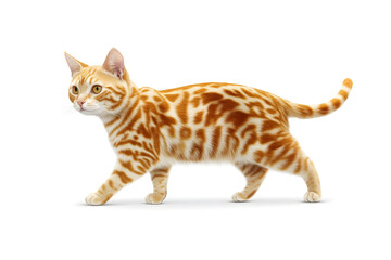 Orange Tabby Cat Walks Gracefully Outdoors