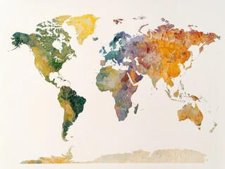 Global geographical regions depicted by colorful hues.