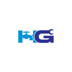 Letter H and G Plumber Logo Vector 001
